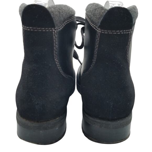 Clarks Faralyn Alpha Black Leather & Suede 10 Eye Lace Up Hiking Boots Size 7 - Picture 5 of 12